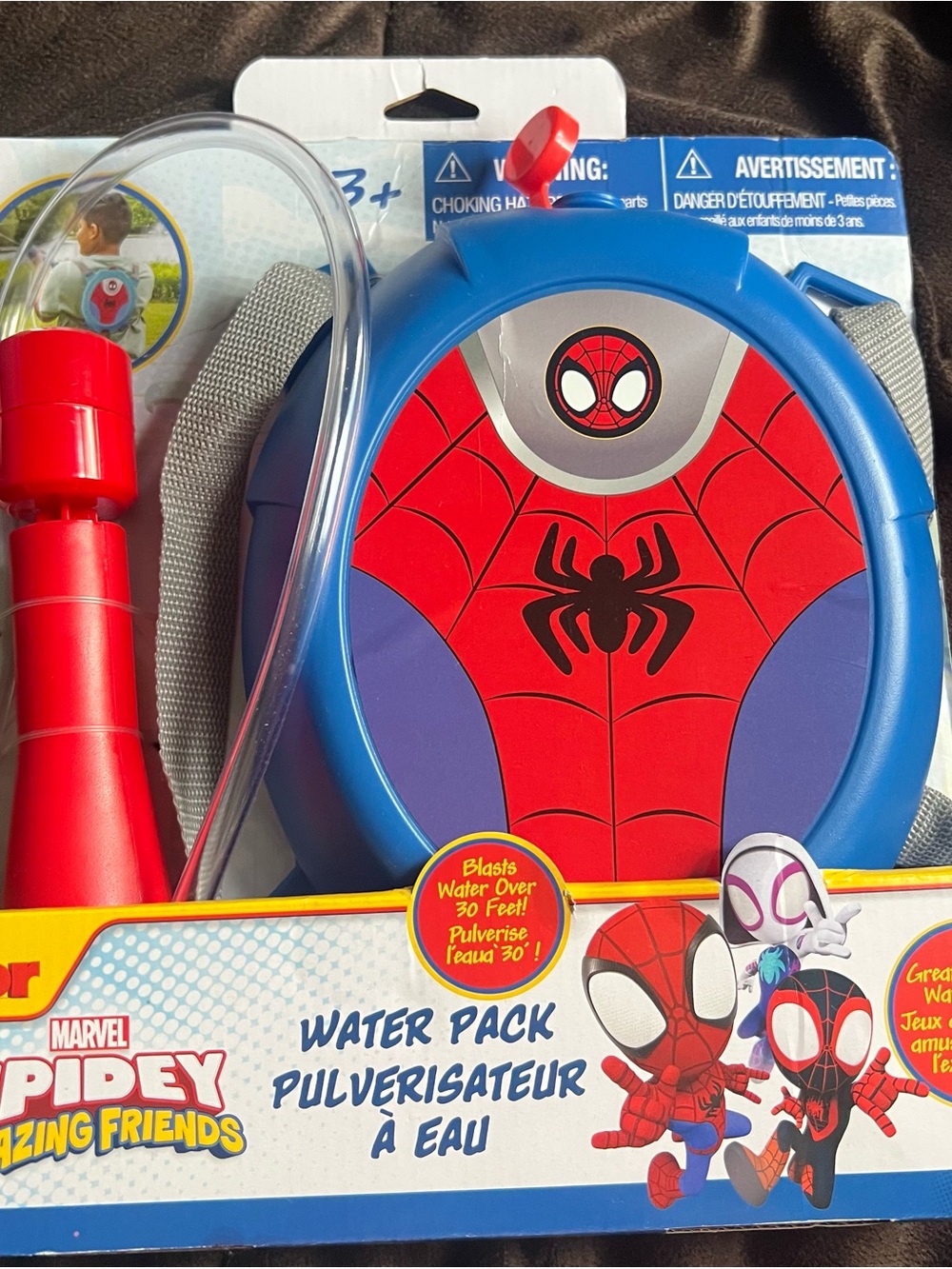 Marvel Spider-Man Water Pack Blaster - Blue, Red, Purple